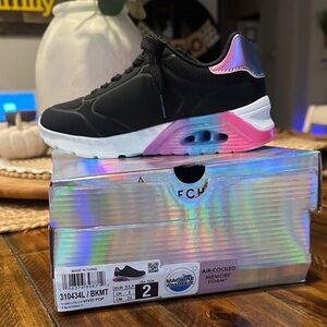 SKECHERS Vivid Pop Black Tennis Shoe NIB! 2